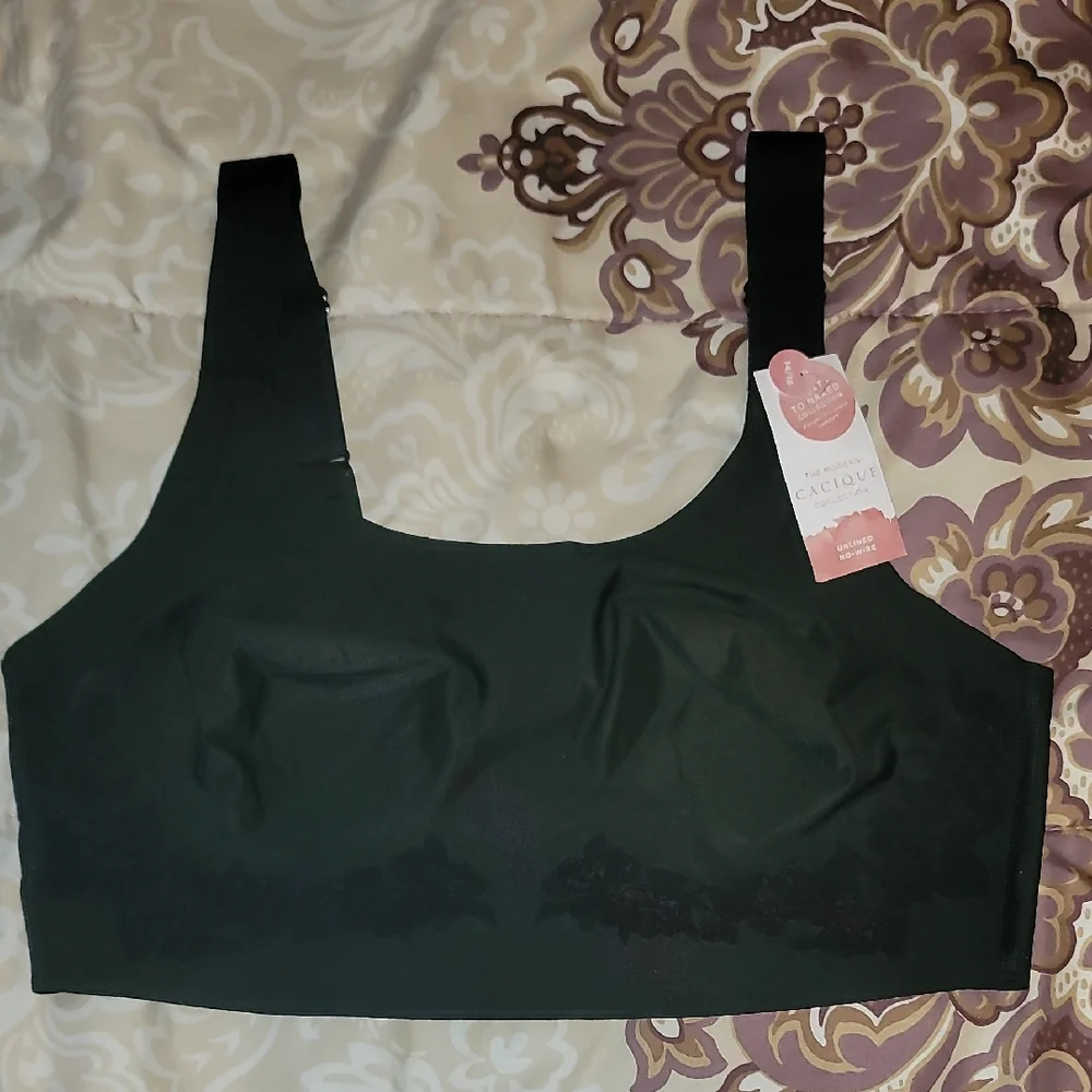 Cacique Black Unlined No Wire Bra Sz: 14/16 NWT - Picture 7 of 8